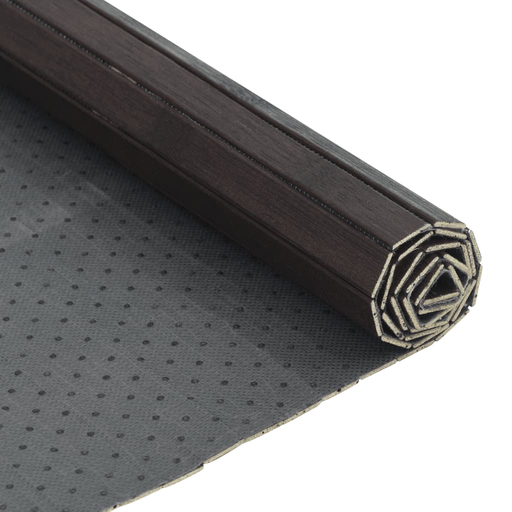 Tappeto Rettangolare Marrone Scuro 100x500 cm in Bambù | homemem39
