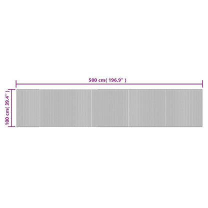 Tappeto Rettangolare Marrone Scuro 100x500 cm in Bambù | homemem39