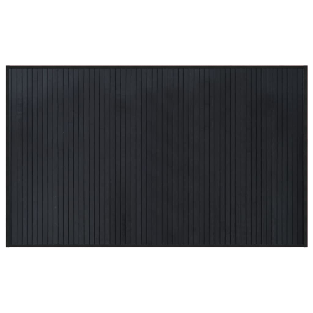Tappeto Rettangolare Nero 60x100 cm in Bambù