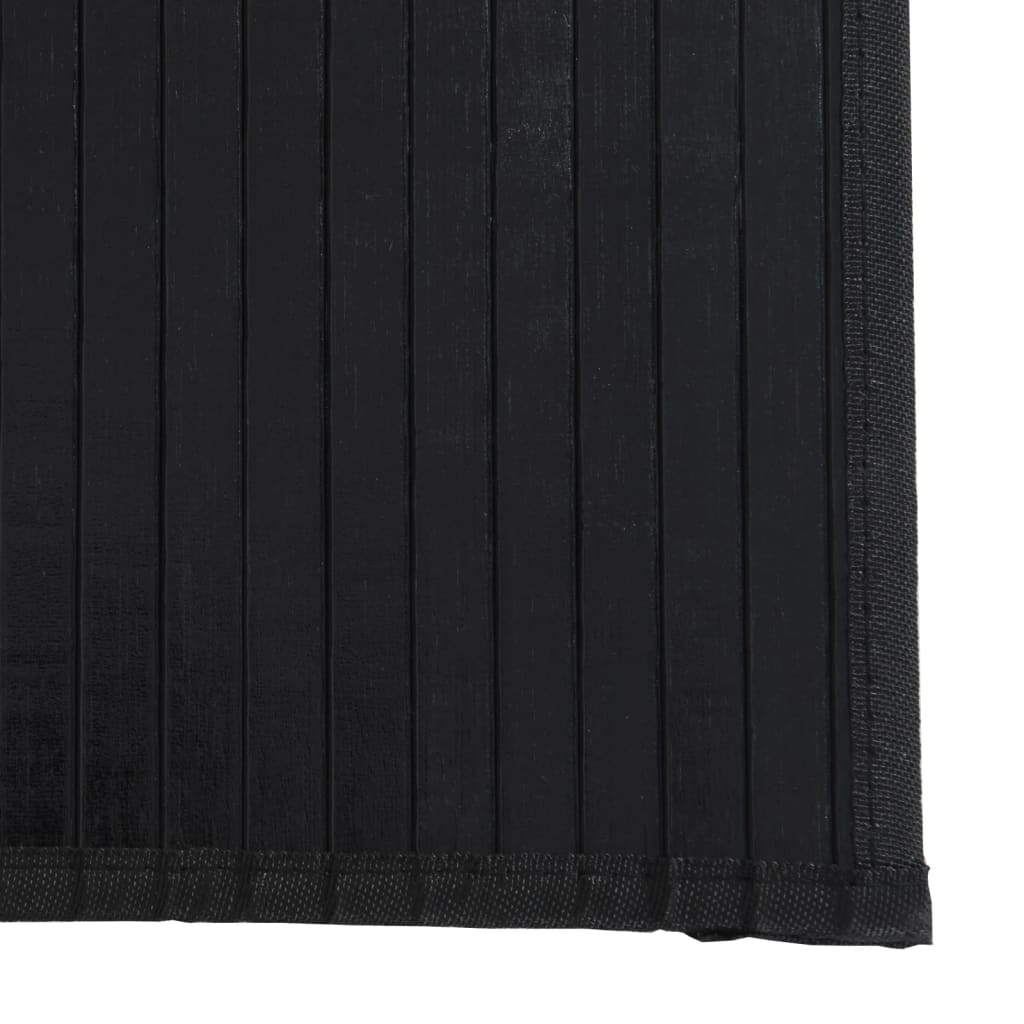 Tappeto Rettangolare Nero 60x100 cm in Bambù