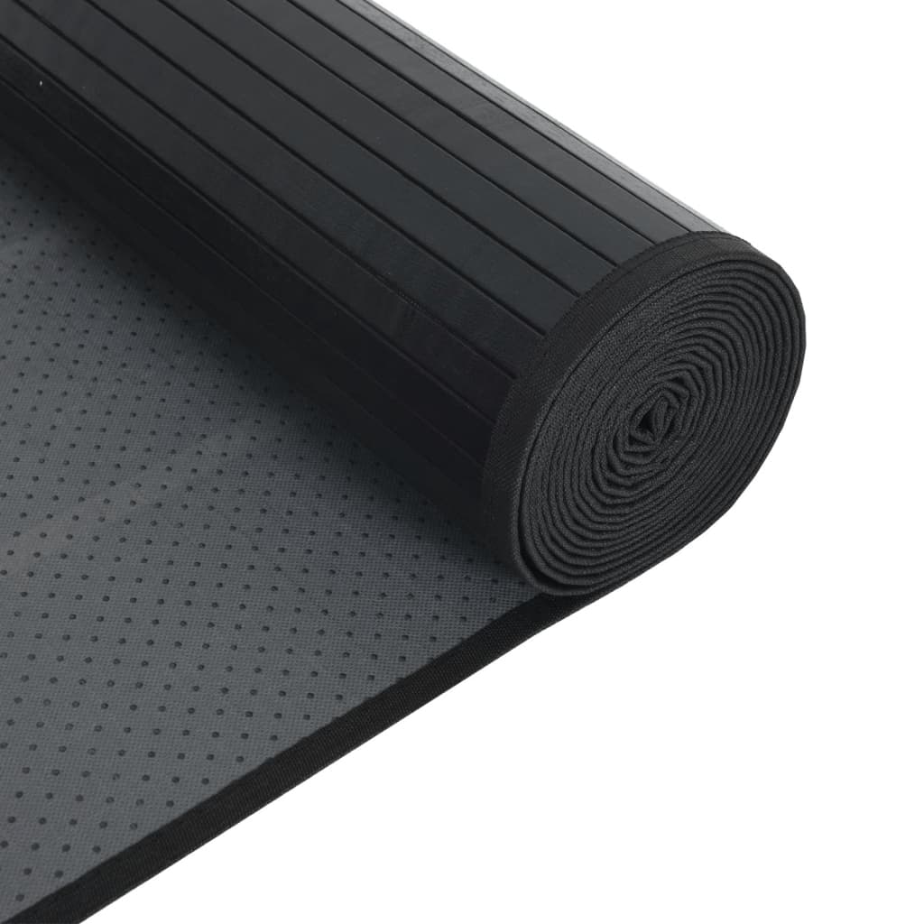 Tappeto Rettangolare Nero 60x200 cm in Bambù