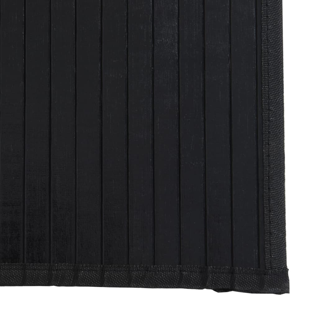 Tappeto Rettangolare Nero 60x200 cm in Bambù