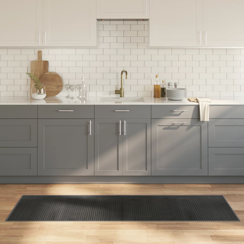 Tappeto Rettangolare Grigio 60x200 cm in Bambù | homemem39