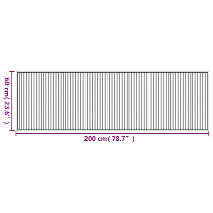 Tappeto Rettangolare Marrone Scuro 60x200 cm in Bambù