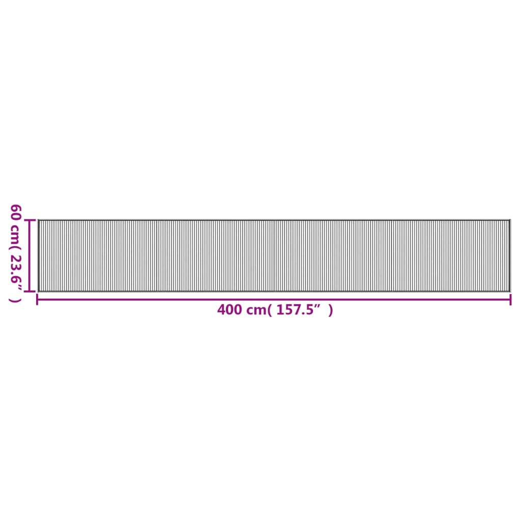 Tappeto Rettangolare Marrone 60x400 cm in Bambù - homemem39