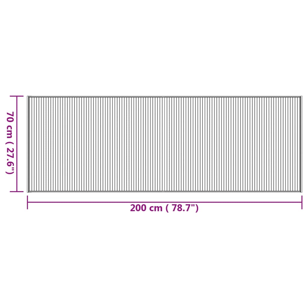 Tappeto Rettangolare Natura 70x200 cm in Bambù