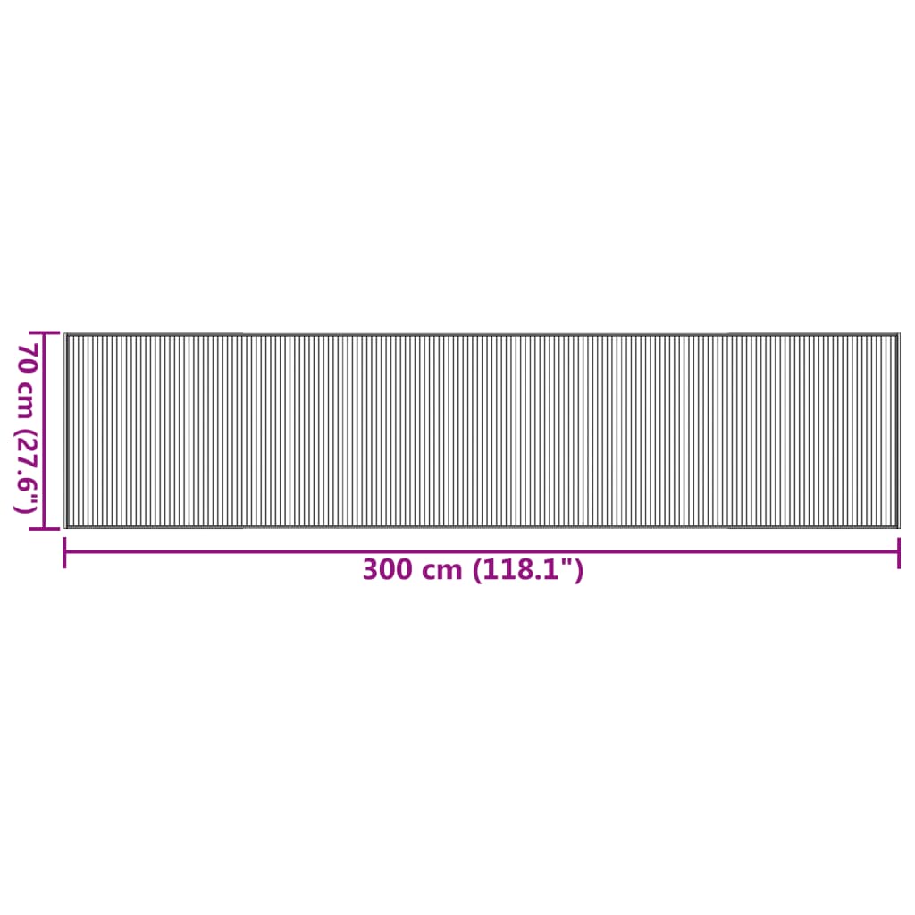 Tappeto Rettangolare Marrone 70x300 cm in Bambù - homemem39