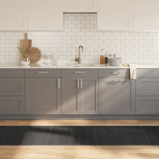 Tappeto Rettangolare Grigio 70x500 cm in Bambù - homemem39