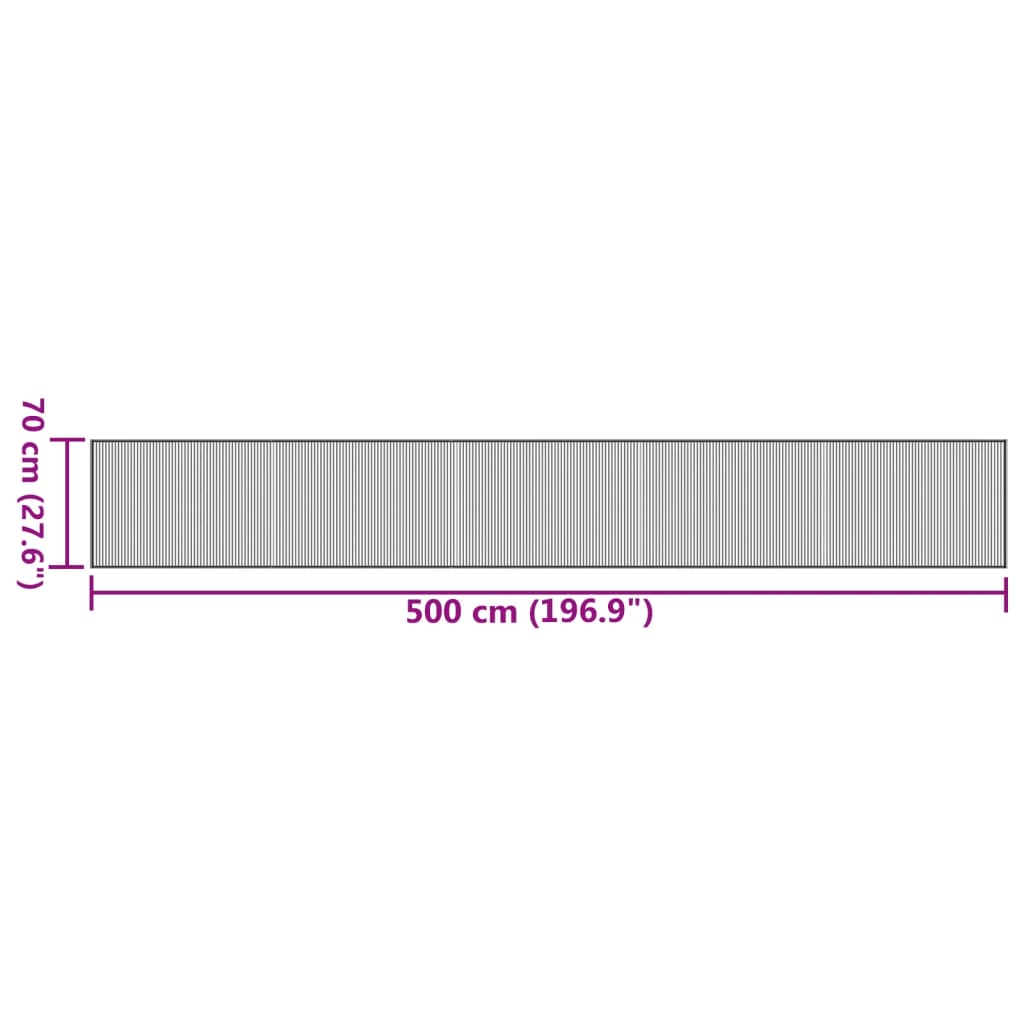 Tappeto Rettangolare Marrone Scuro 70x500 cm in Bambù - homemem39