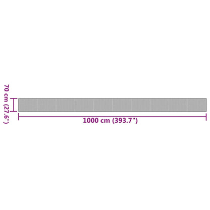 Tappeto Rettangolare Grigio 70x1000 cm in Bambù - homemem39