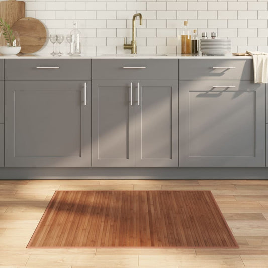 Tappeto Rettangolare Marrone 80x100 cm in Bambù - homemem39