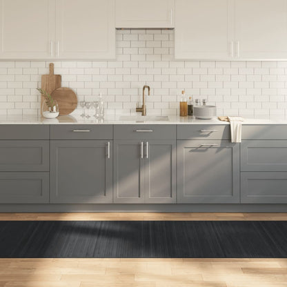 Tappeto Rettangolare Grigio 80x400 cm in Bambù - homemem39