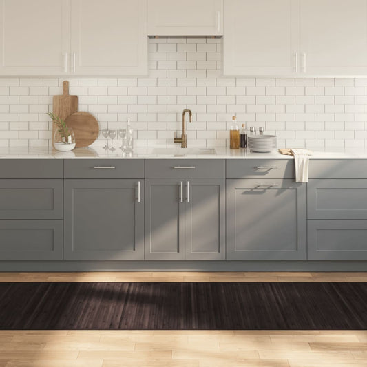 Tappeto Rettangolare Marrone Scuro 80x500 cm in Bambù - homemem39
