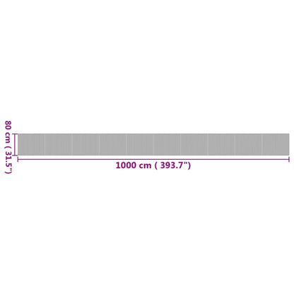 Tappeto Rettangolare Naturale 80x1000 cm in Bambù