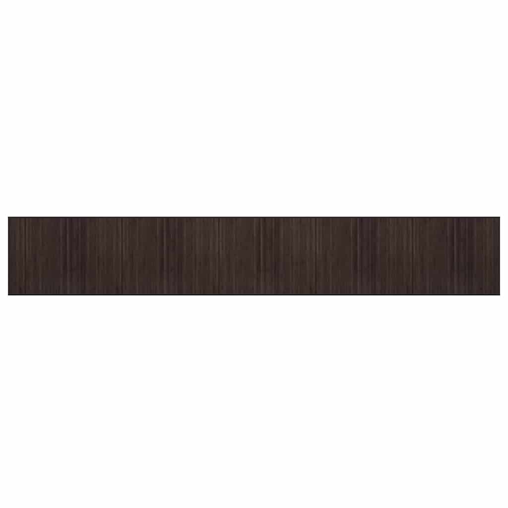 Tappeto Rettangolare Marrone Scuro 80x1000 cm in Bambù | homemem39