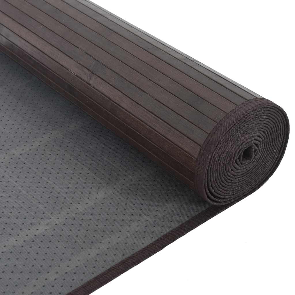 Tappeto Rettangolare Marrone Scuro 80x1000 cm in Bambù | homemem39