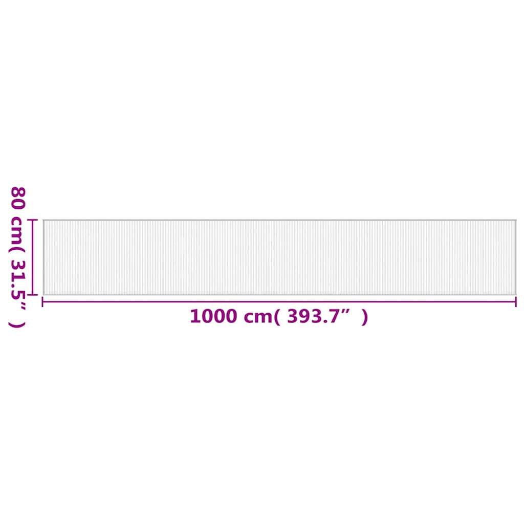 Tappeto Rettangolare Marrone Scuro 80x1000 cm in Bambù | homemem39