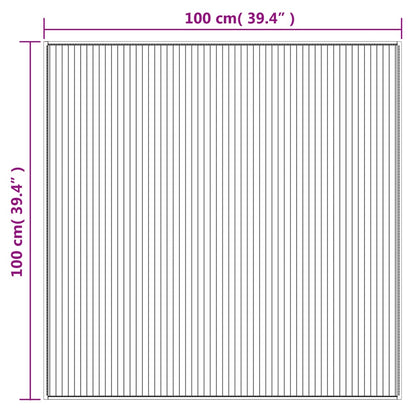 Tappeto Quadrato Grigio 100x100 cm in Bambù | homemem39