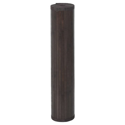 Tappeto Quadrato Marrone Scuro 100x100 cm in Bambù | homemem39