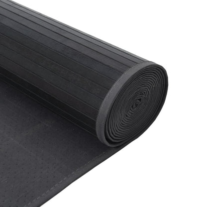 Tappeto Rettangolare Grigio 100x200 cm in Bambù - homemem39