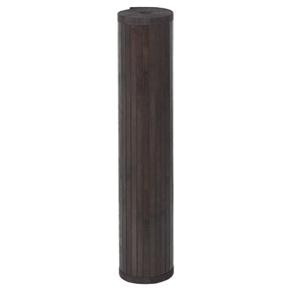 Tappeto Rettangolare Marrone Scuro 100x200 cm in Bambù - homemem39