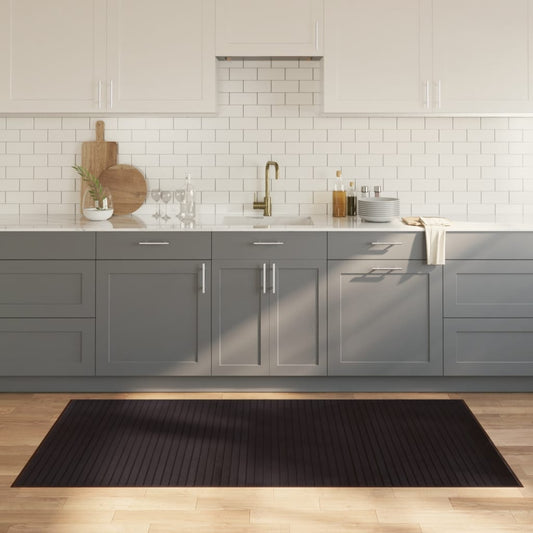 Tappeto Rettangolare Marrone Scuro 100x200 cm in Bambù - homemem39