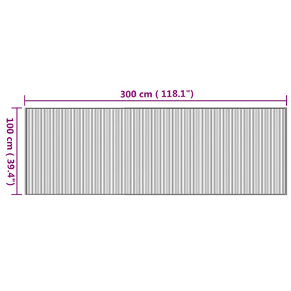 Tappeto Rettangolare Naturale 100x300 cm in Bambù
