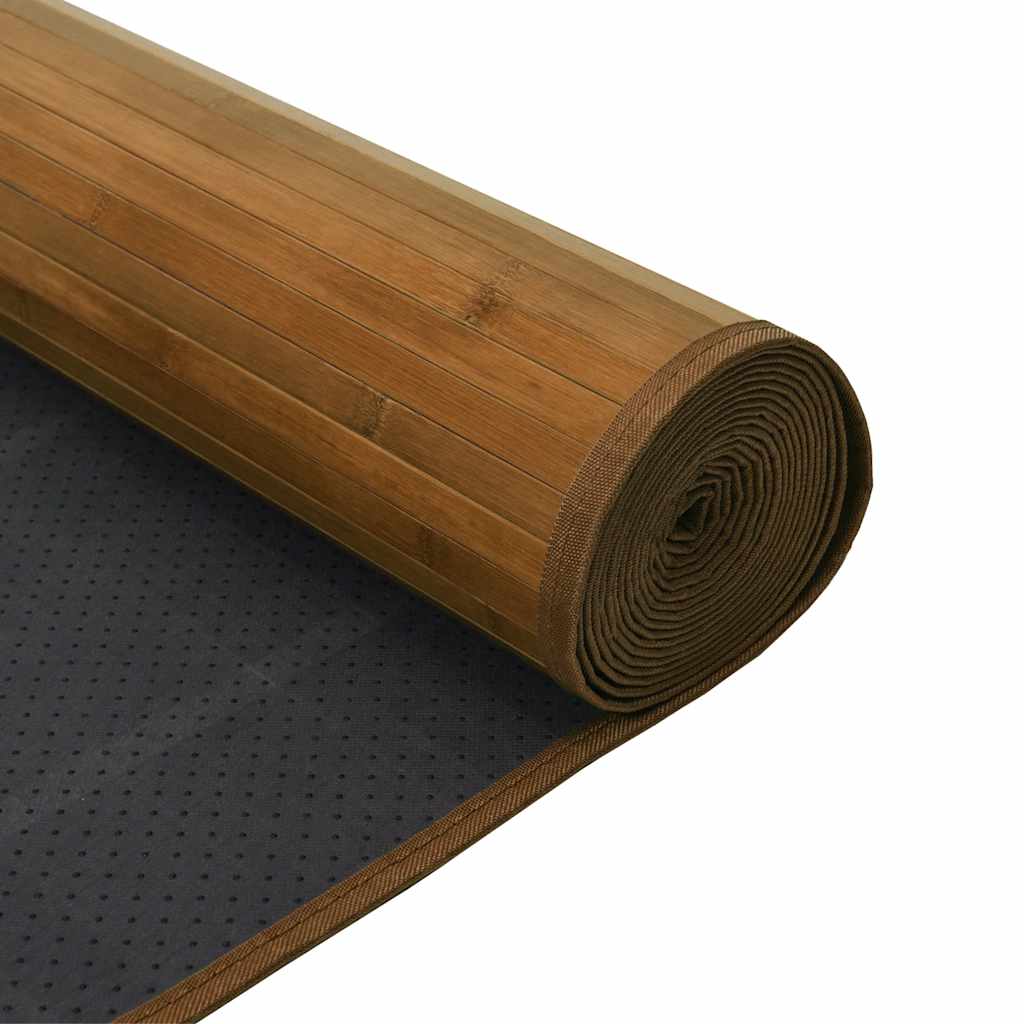Tappeto Rettangolare Marrone 100x300 cm in Bambù | homemem39