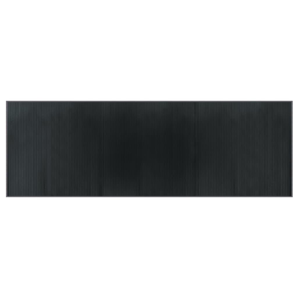 Tappeto Rettangolare Grigio 100x300 cm in Bambù