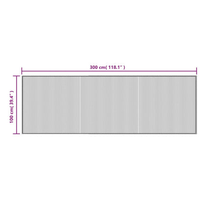 Tappeto Rettangolare Grigio 100x300 cm in Bambù - homemem39