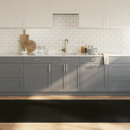 Tappeto Rettangolare Nero 100x400 cm in Bambù | homemem39