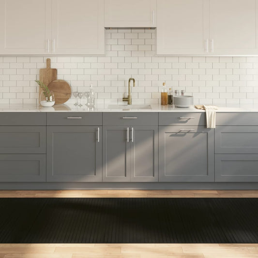 Tappeto Rettangolare Nero 100x400 cm in Bambù | homemem39