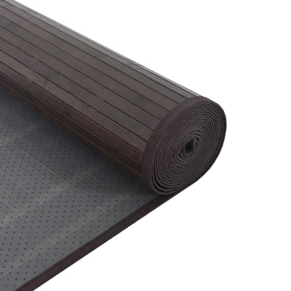 Tappeto Rettangolare Marrone Scuro 100x400 cm in Bambù - homemem39