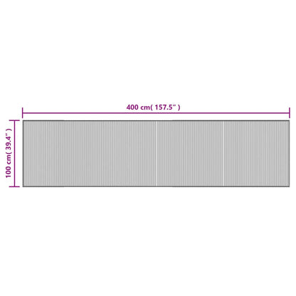 Tappeto Rettangolare Marrone Scuro 100x400 cm in Bambù - homemem39