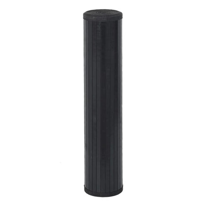 Tappeto Rettangolare Nero 100x500 cm in Bambù