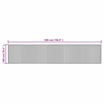 Tappeto Rettangolare Nero 100x500 cm in Bambù - homemem39