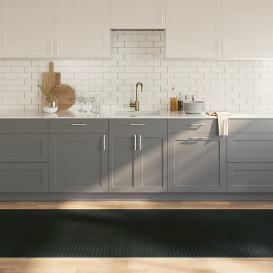 Tappeto Rettangolare Grigio 100x500 cm in Bambù - homemem39