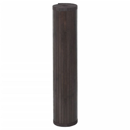 Tappeto Rettangolare Marrone Scuro 100x500 cm in Bambù - homemem39