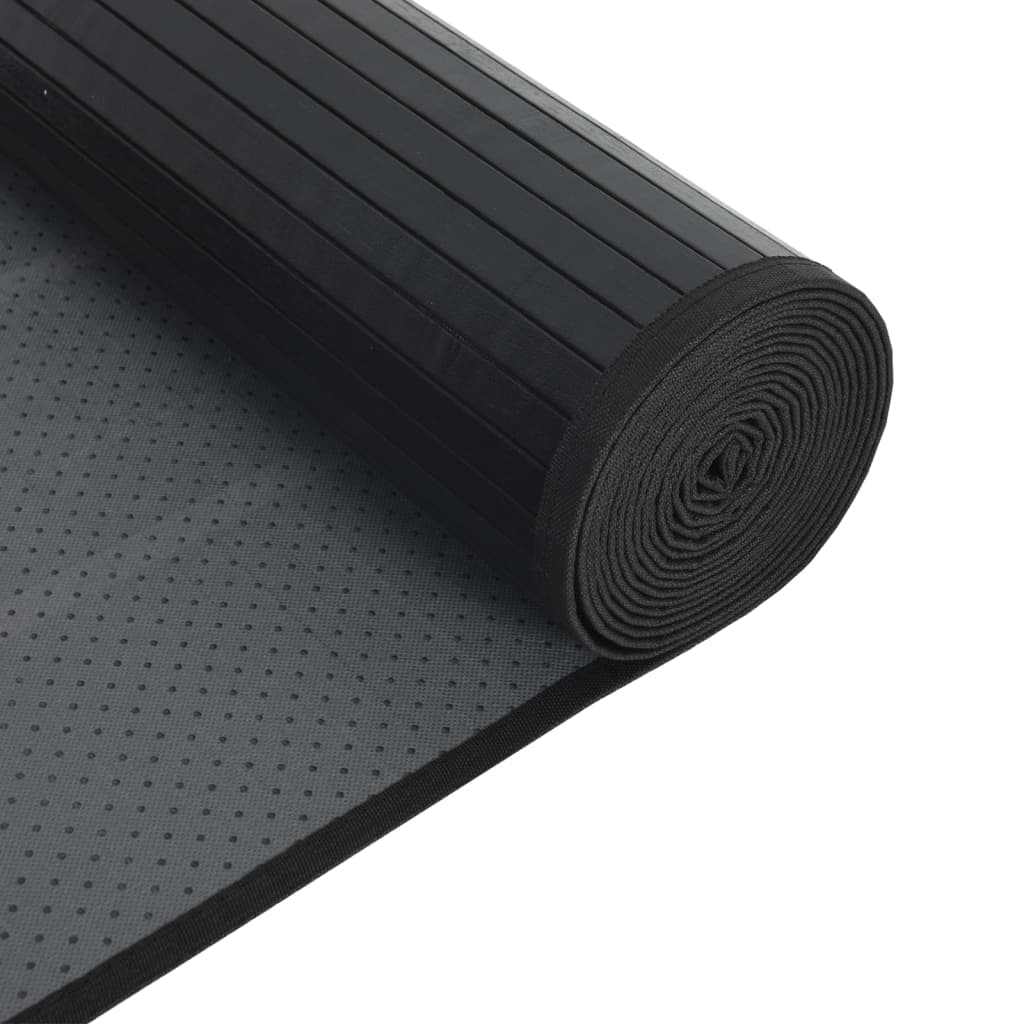 Tappeto Rettangolare Nero 100x1000 cm in Bambù - homemem39