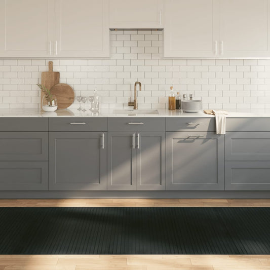 Tappeto Rettangolare Grigio 100x1000 cm in Bambù - homemem39
