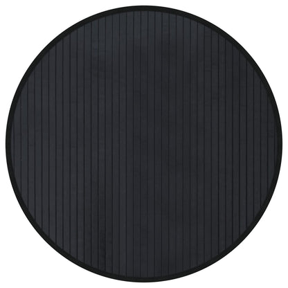 Tappeto Rotondo Nero 60 cm in Bambù