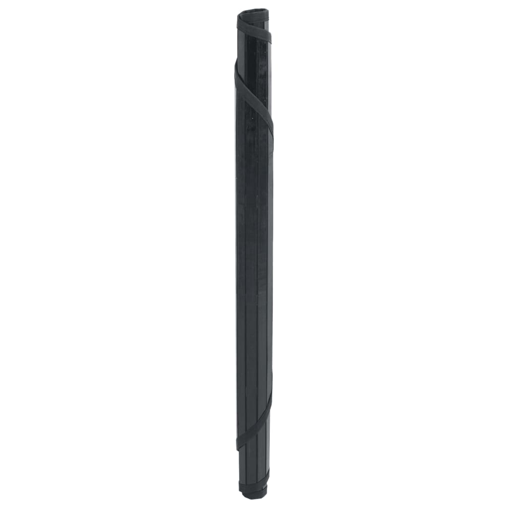 Tappeto Rotondo Nero 60 cm in Bambù | homemem39