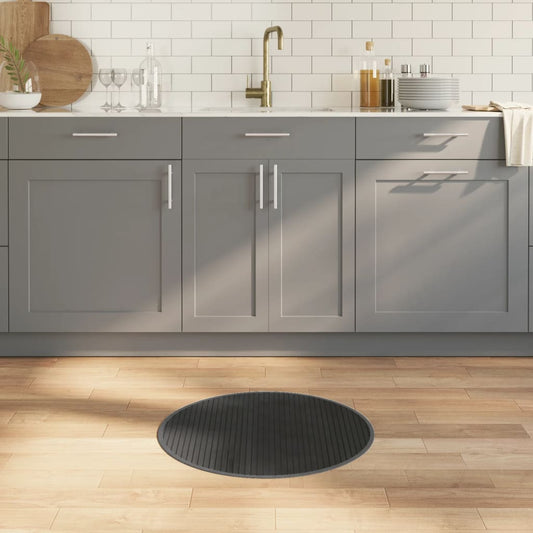Tappeto Rotondo Grigio 60 cm in Bambù