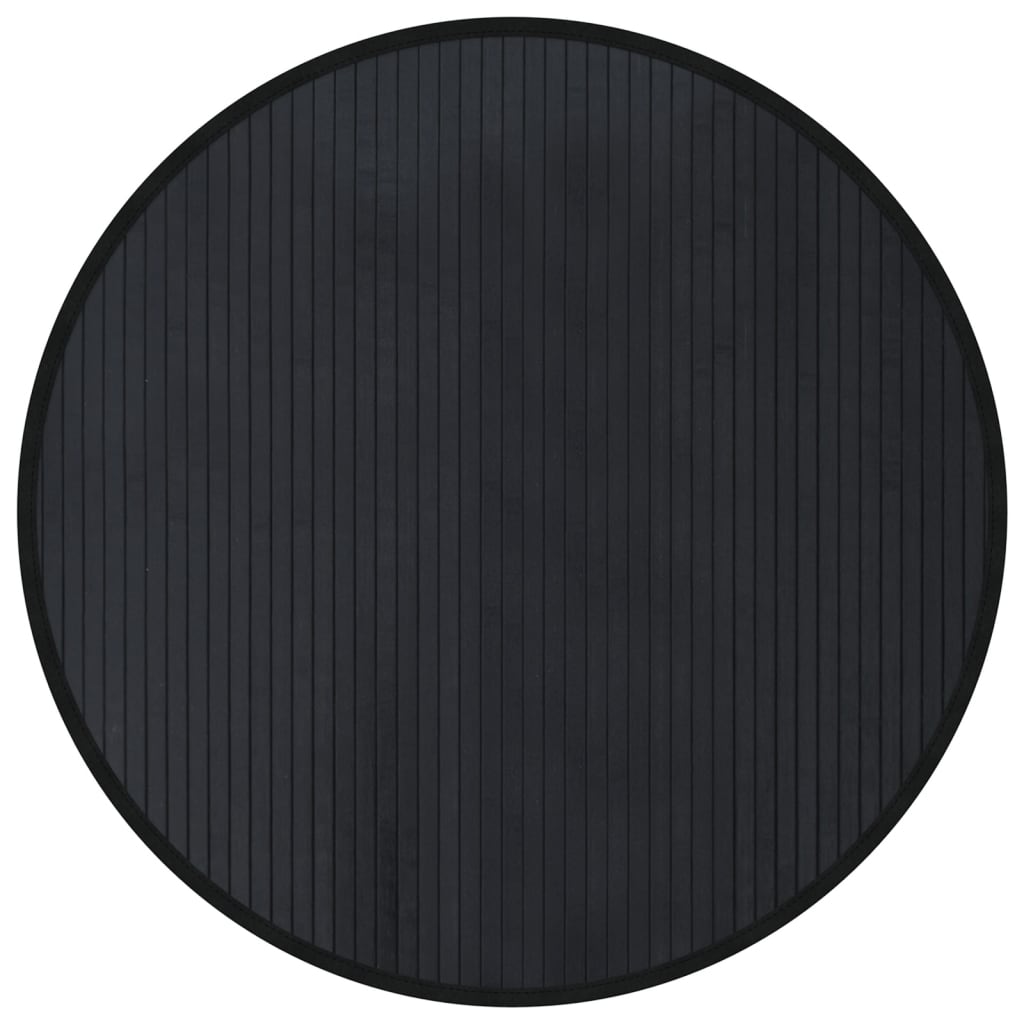Tappeto Rotondo Nero 80 cm in Bambù