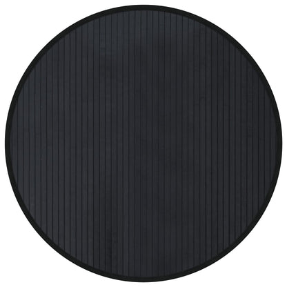 Tappeto Rotondo Nero 80 cm in Bambù