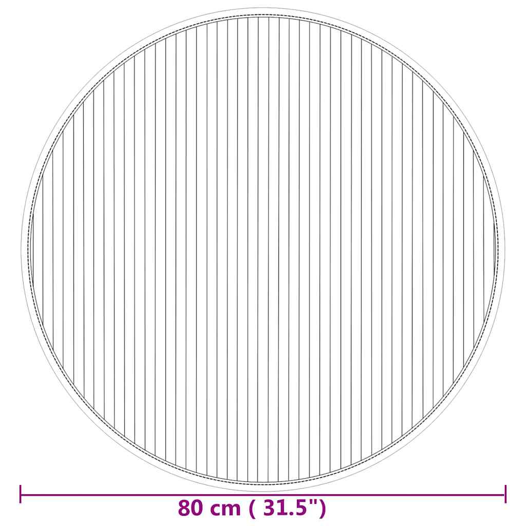 Tappeto Rotondo Naturale 80 cm in Bambù | homemem39