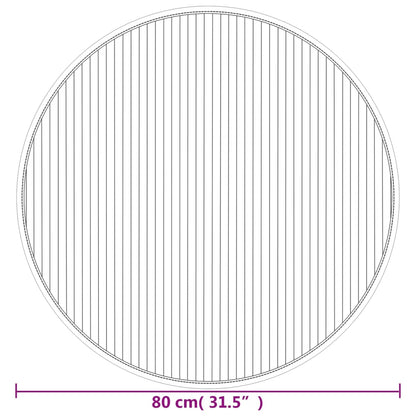 Tappeto Rotondo Marrone 80 cm in Bambù