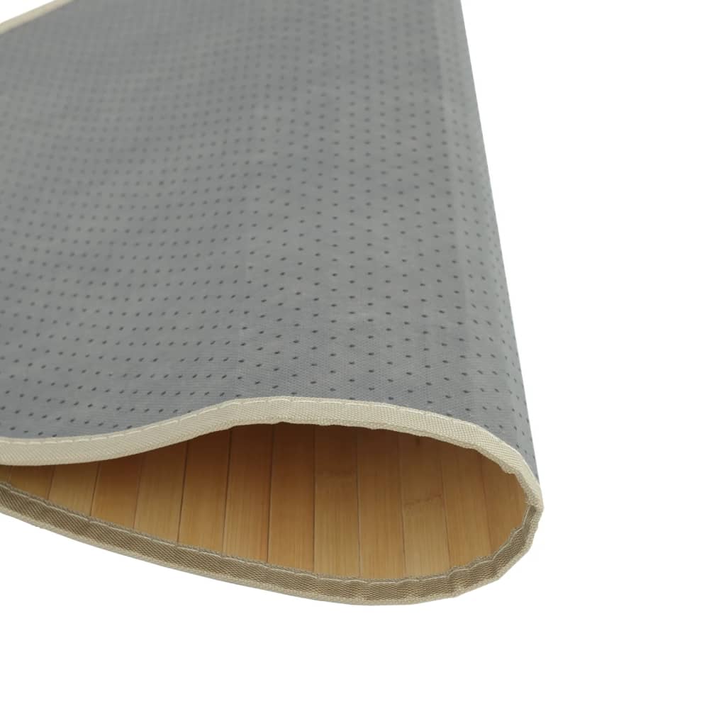 Tappeto Rotondo Naturale Chiaro 80 cm in Bambù | homemem39