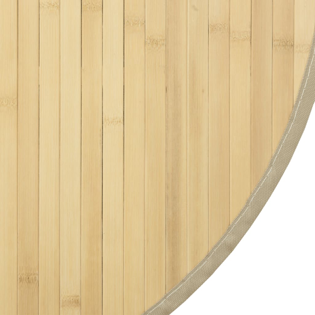 Tappeto Rotondo Naturale Chiaro 80 cm in Bambù | homemem39