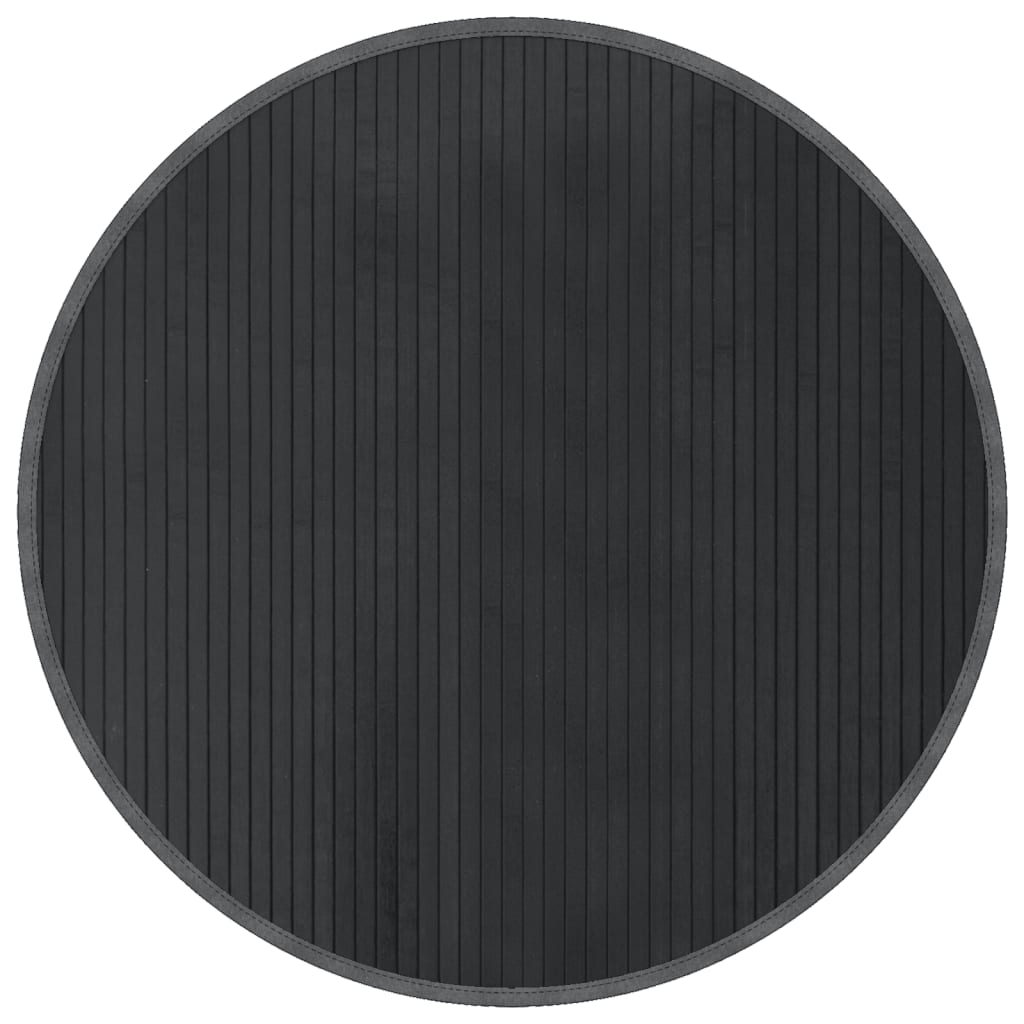 Tappeto Rotondo Grigio 80 cm in Bambù | homemem39